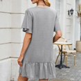 thumbnail image 7 of Busydd Womens Summer Dresses Round Neck Short Sleeve Spring Dresses Solid Color Tiered Casual Dress Trendy Mini Sundresses for Women, 7 of 7