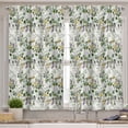 thumbnail image 2 of Ambesonne Floral Valance & Curtain 3 Pcs Set, Eucalyptus and Marble Print, 55"x45", Laurel Green Pale Grey, 2 of 7