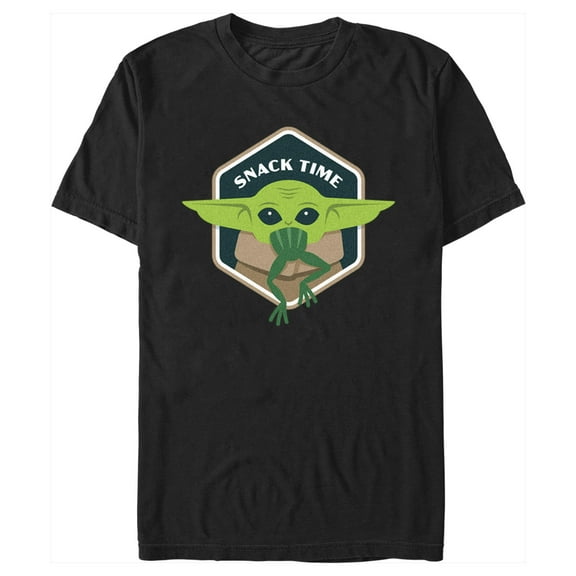 Men's Star Wars: The Mandalorian Grogu Snack Time Frog Graphic Tee Black 3X Large