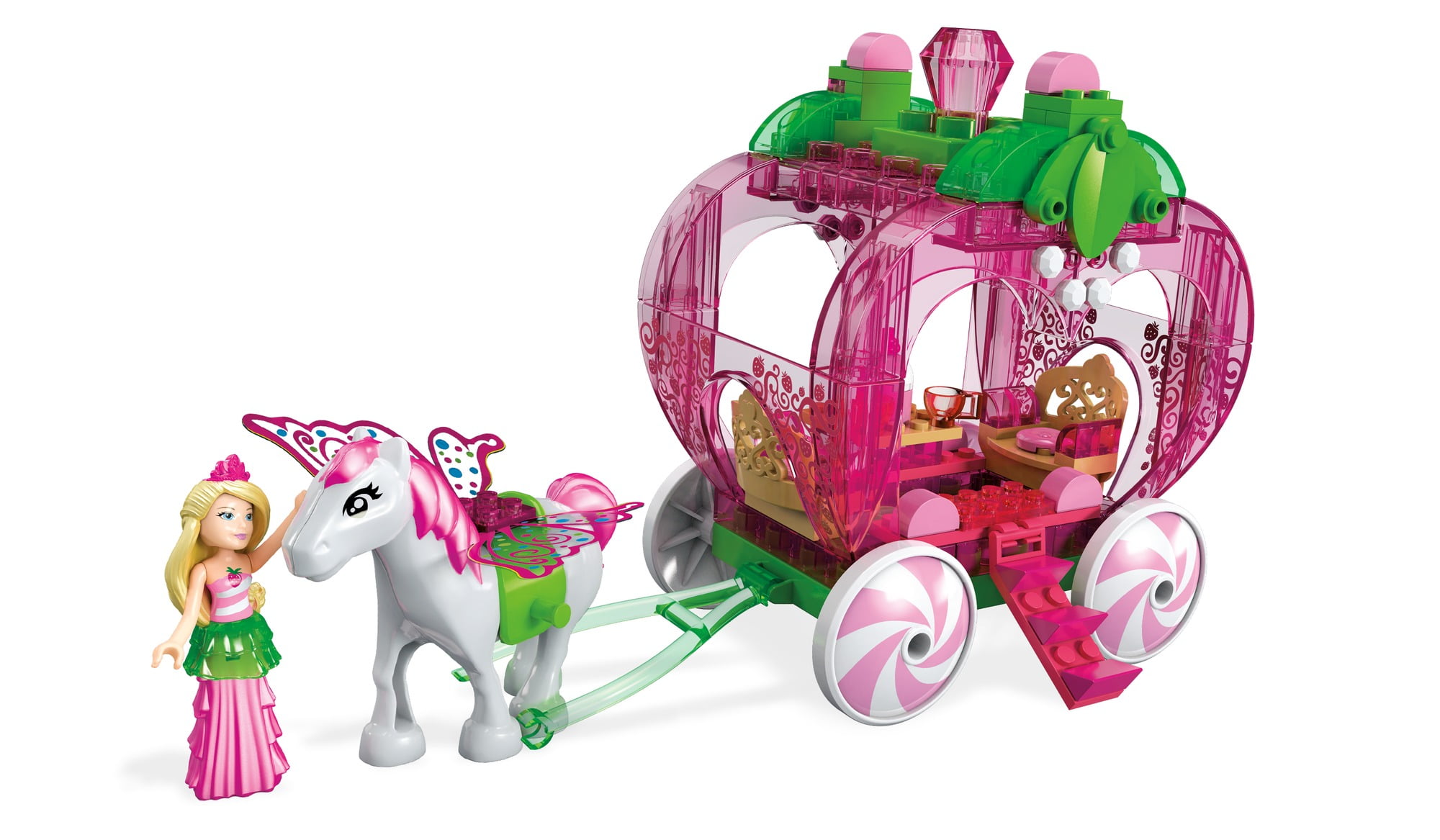 *NEW* Mega Construx Barbie Dreamtopia Strawberry Carriage & Princess gift 