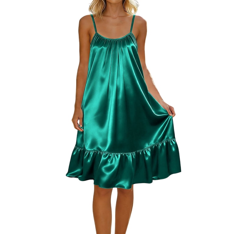 satin ruched ruffle hem mini dress High Neck Halter Ruched Detail Frill Hem Mini Dress In Brown Satin | EGO US