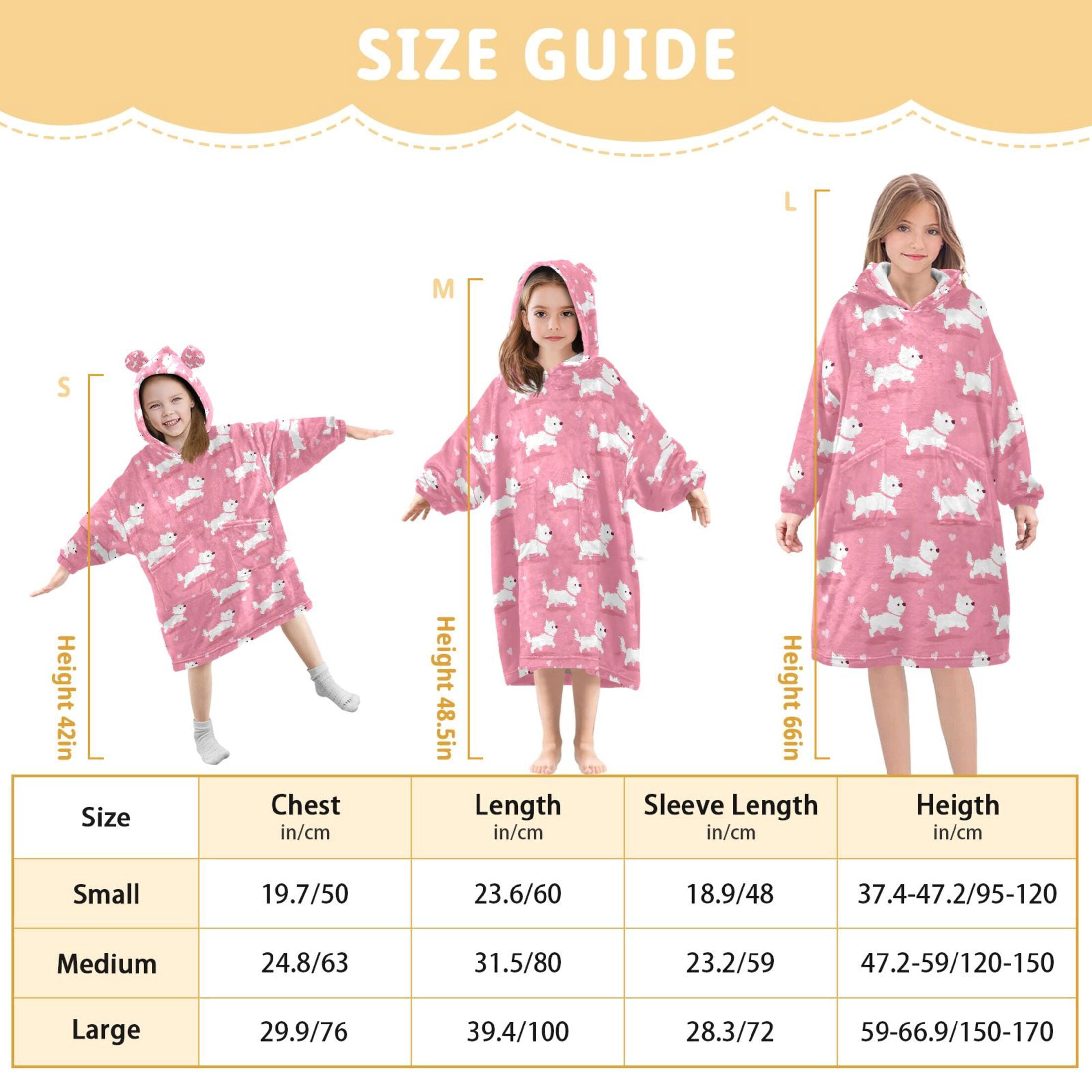 joogoo Wearable Blanket Hoodie for Cute Dogs Oversized Sherpa Hooded 3-14 YR M