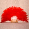 thumbnail image 3 of Red Feather Fan - Renaissance Fan,Rave Fan,Hand Fan Foldable,Marabou Feather Fan for 1920s Gatsby Party,Clothing Accessories and Party Decorations (Red) Lighten, 3 of 5