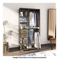 thumbnail image 3 of Guardarropa Playcon Clóset Ropero Mueble Armable 100 cm Madera gris, 3 of 8
