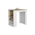 thumbnail image 3 of Pemberly Row Contemporary Engineered Wood Kitchen Island in White and Light Oak, 3 of 5