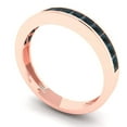 thumbnail image 2 of 0.84 ct Brilliant Princess Cut Natural London Blue Topaz 14k Rose Gold Stackable Band SZ 10.75, 2 of 6