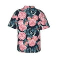 thumbnail image 3 of Goofa Rose Flowers Hawaiian Shirt for Men, Unisex Summer Beach Casual Short Sleeve Button Down Shirts,Aloha Tropical Floral print shirt-3X-Large, 3 of 9