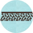 thumbnail image 1 of Ahgly Company Machine Washable Indoor Round Transitional Cadet Blue Green Area Rugs, 6' Round, 1 of 7