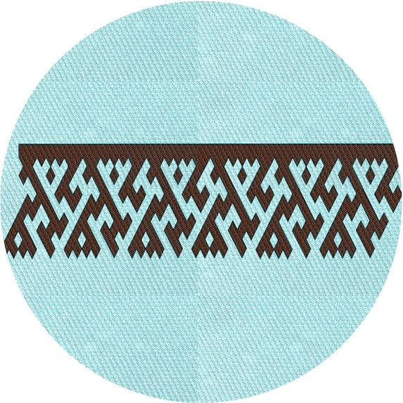 Ahgly Company Machine Washable Indoor Round Transitional Cadet Blue Green Area Rugs, 6' Round