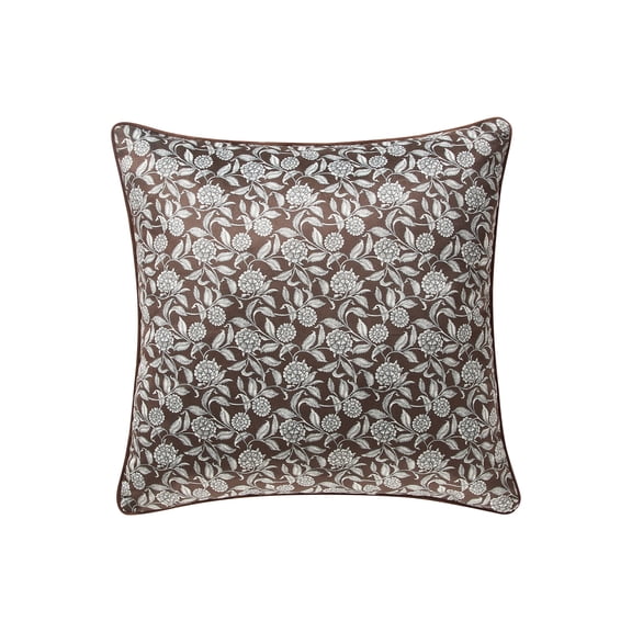 My Texas House Brown Floral Velvet Decorative Pillow, 20 in x 20 in