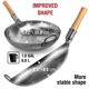 thumbnail image 2 of Woks y sartenes para saltear de acero al carbono con fondo redondo de 14” YOSUKATA – Wok sin sazonar para saltear, asar, parrillar y acampar – Sartén tradicional japonesa y china martillada a mano – E, 2 of 5