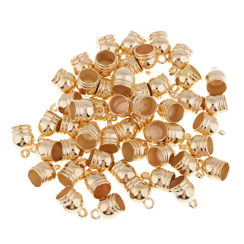 50pcs Craft End Cap Bead Stopper Fit 5mm Leather Cord Charm Jewelry Findings 