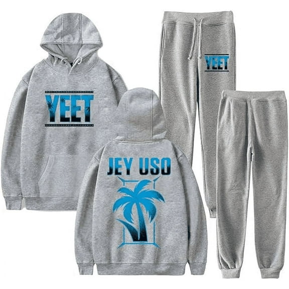 Jey Uso Yeet Merch Logo hoodies suits pocket drawstring hoodies sweatshirt men/women Strap sports pants