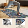 thumbnail image 4 of Blue Pioneer Flower and Paisley Pattern Hot Yoga Mat Towel Non Slip for Hot Yoga - Quick-Drying Yoga Mat Cover with 4 Corner Pockets with Travel Bag - Hot Yoga Towel Non Slip 74"x26", 4 of 6
