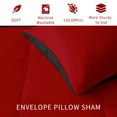 thumbnail image 7 of Exclusivo Mezcla Lightweight Reversible 3-Piece Comforter Set All Seasons, Down Alternative Comforter with 2 Pillow Shams, Oversized Queen Size, Red/Black, 7 of 7