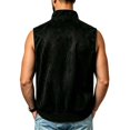 thumbnail image 3 of Maqroz Mens Outerwear Vests Faux Suede Sleeveless Jacket Stand Collar Zip Up Daily Coat with Pockets Black,M, 3 of 6