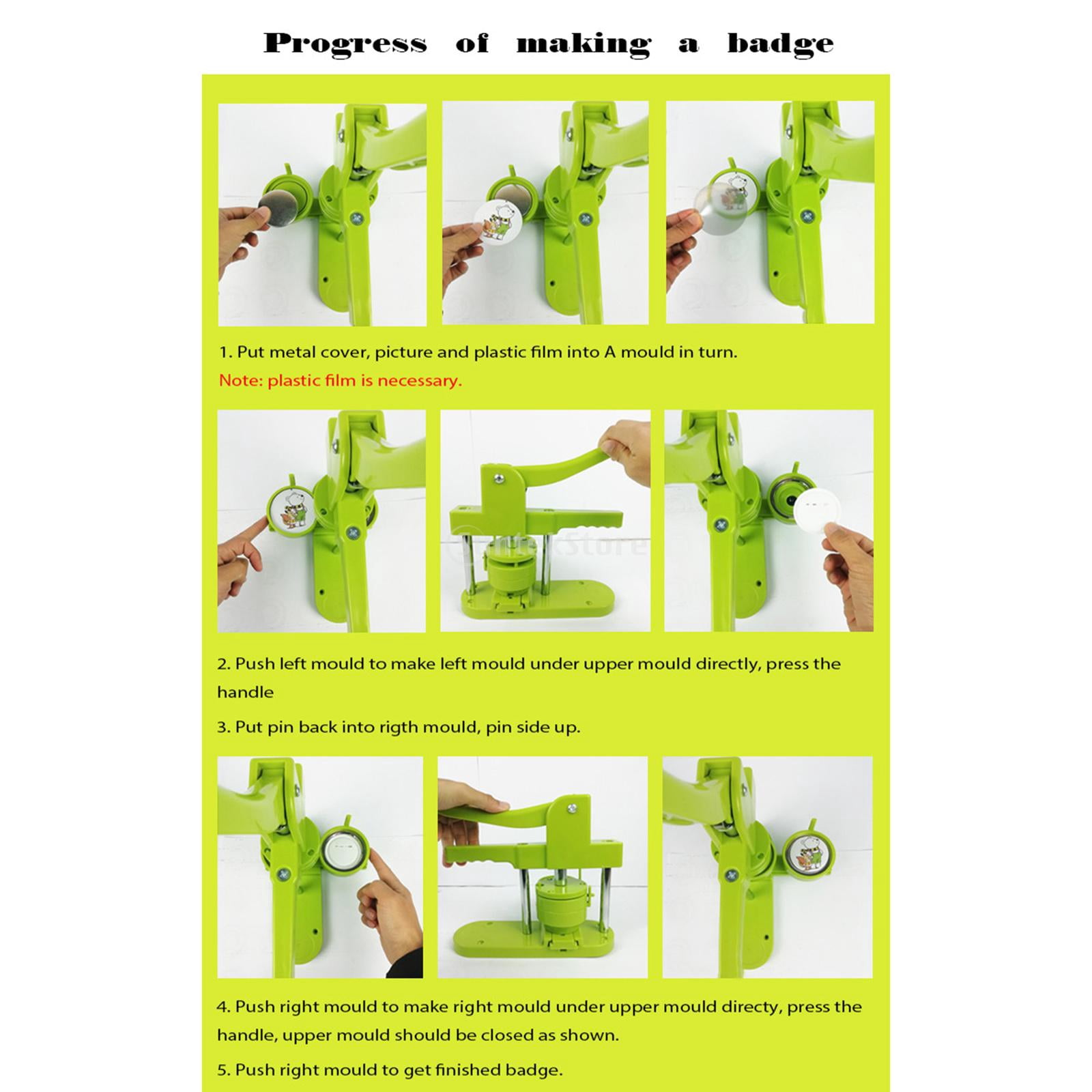 Button Maker Machine DIY Pin Button Personalised Badge Punch Press Making Handmade Plastic Button Pin Back Cover