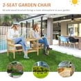 thumbnail image 4 of Outsunny Wood Loveseat with Middle Table Garden Table and Chairs Set Brown, 4 of 10