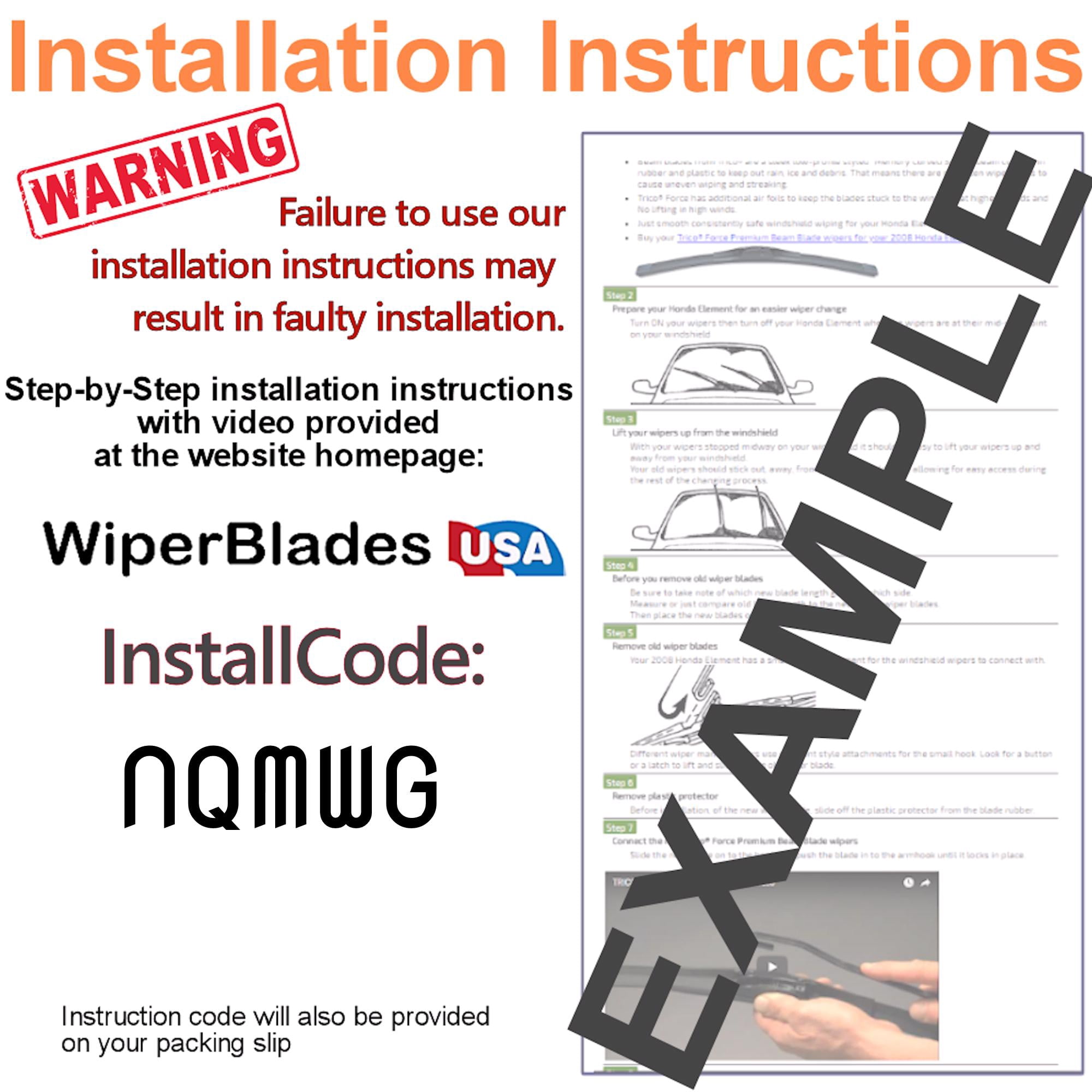 2021 Audi Q5 Beam Wiper Blades Wipers w/1yr Warranty (Set of 3) w/Rear Wiper (WiperBladesUSA)