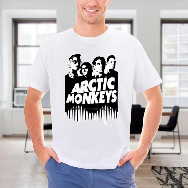 Camiseta estampada de la gira mundial de Arctic Monkeys para hombre y mujer, ideal para fans de la banda de rock.