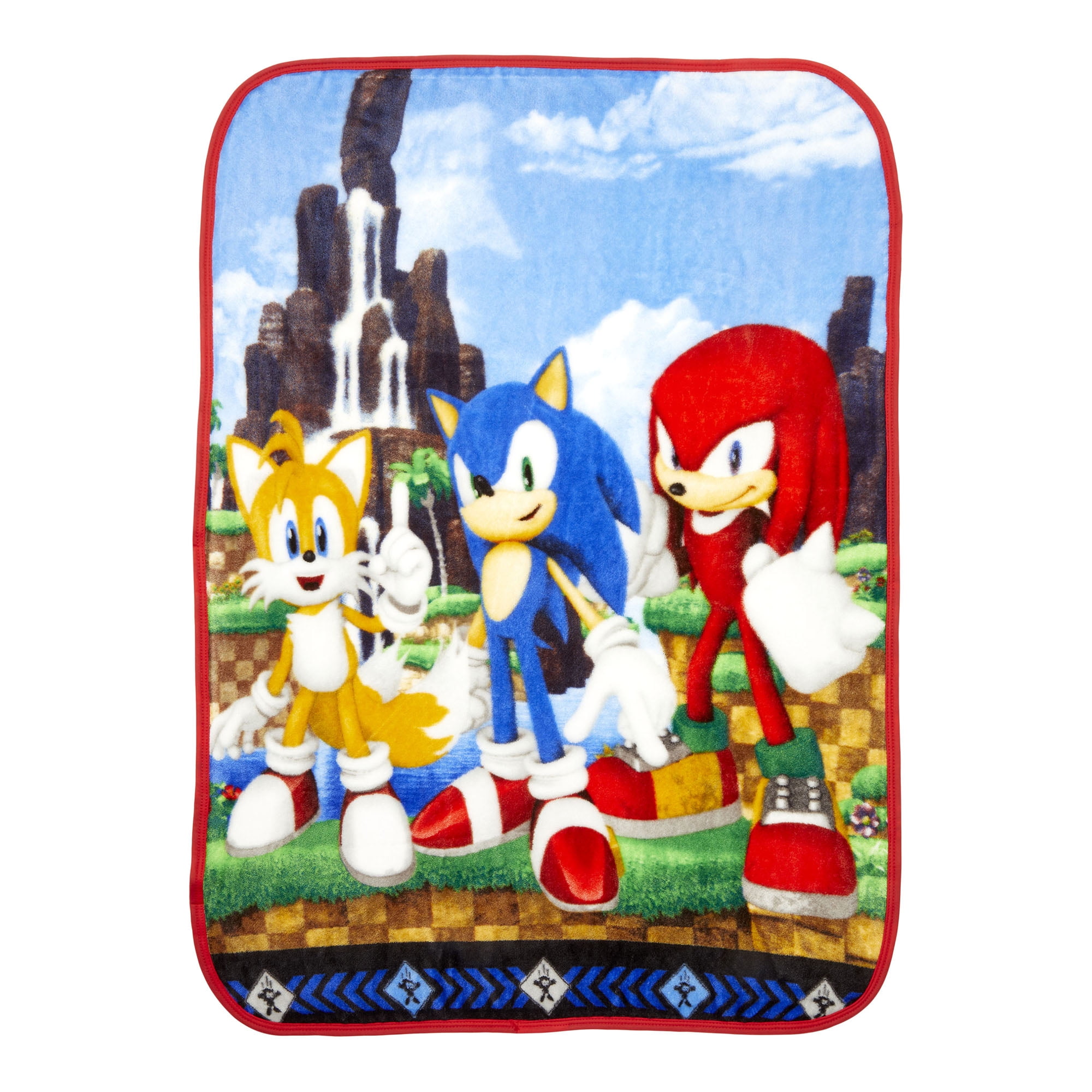 New Sonic the Hedgehog and Tails Fleece Throw Gift Blanket Sega Video Game SOFT 