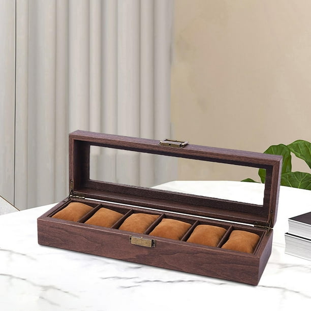 Caja de Almacenamiento para Reloj, Cojín para Reloj, Joyero con Cerradura, Vitrina de Cristal, Exhibición de Tienda, Decoración Del Hogar, Soporte cuadrícula Yinane Caja de reloj