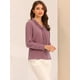 thumbnail image 3 of Blusa Elegante de Oficina Allegra K para mujer Camisa Plisada con cuello de Lazo y Manga Larga Color de Malva L, 3 of 5