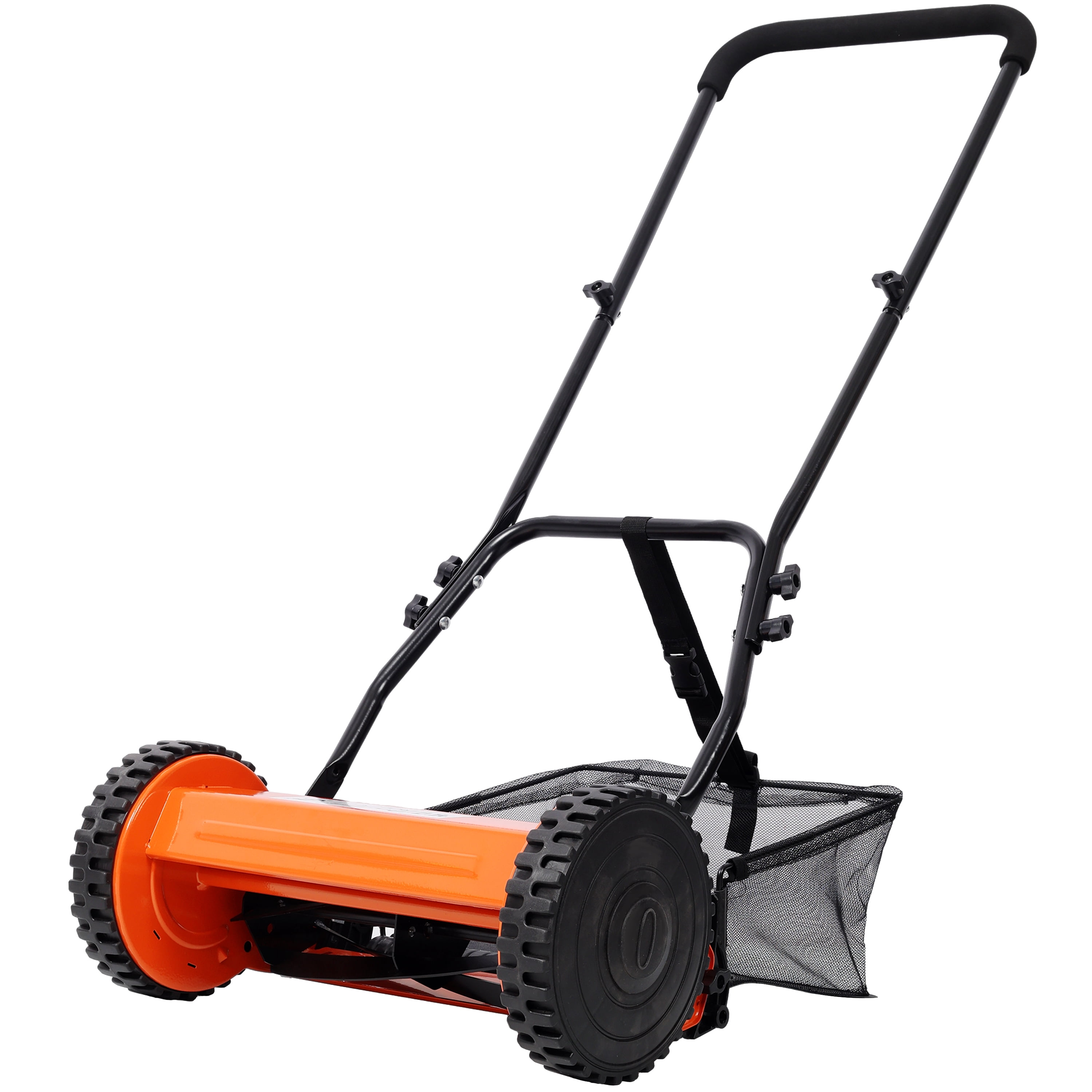 LiviNest 14-Inch Manual Lawn Mower: 5-Blade Reel Mower with Grass Catcher - 0.6”-1.8” Adjustable Height for Quiet & Clean Cut - Ideal for Small/Medium Lawns & Eco-Conscious Homeowners
