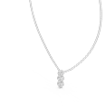 thumbnail image 2 of Zuwelria Certified Moissanite Three Stone Pendant | 1.11 TCW Wonderful D/VVS1 Round Shape Diamond Pendant Necklace with Chain for Engagement | 18K White Gold over Silver, 2 of 7