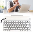thumbnail image 3 of Retro Typewriter Keyboard, USB C /  / BT Mechanical Keyboard with Knob Control, Round Keycaps & Blue Switch, Plug and Play, Ergonomic Keyboard for Phone Laptop, 3 of 7