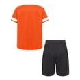 thumbnail image 2 of inlzdz Kids Boys Girls Soccer Uniform Football Basketball Training Outfits Short Sleeve T-Shirt and Orange 28, 2 of 5