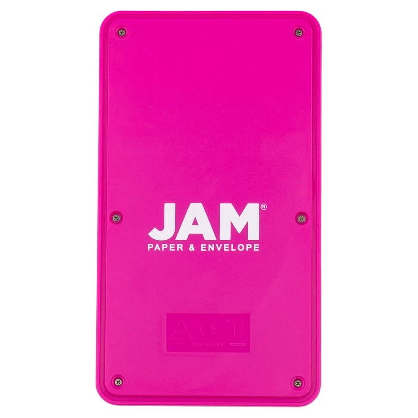 JAM Paper Desktop Calculator, 10 Digit LCD Display, 3 3/4 x 6 3/4 Inches, Fuchsia Pink, 1 Pack