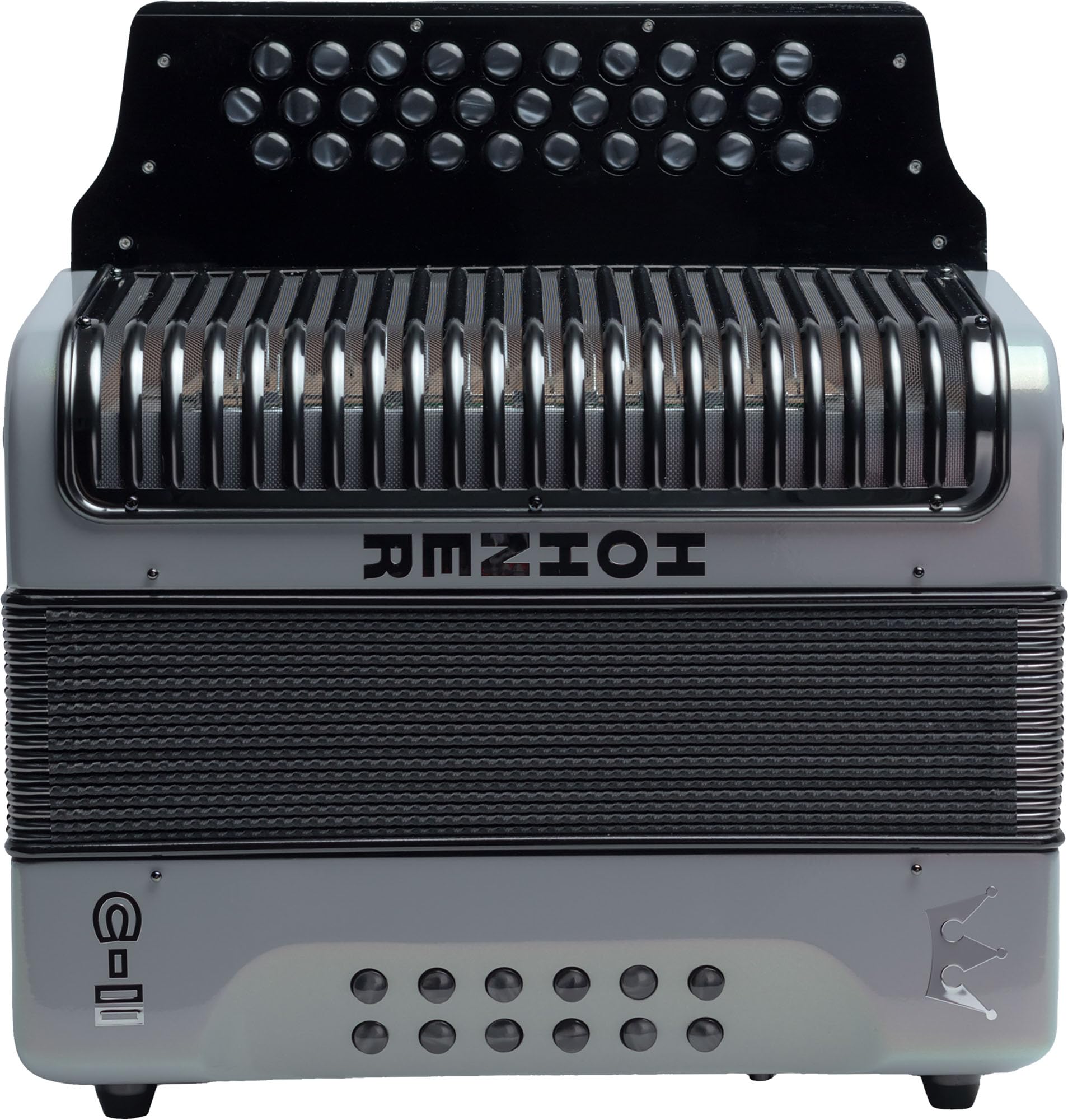 Hohner Corona C-II F/Bb/Eb Accordion - Silver Rainbow Bundle with Gig Bag, Adjustable Straps, and Austin Bazaar Polishing Cloth