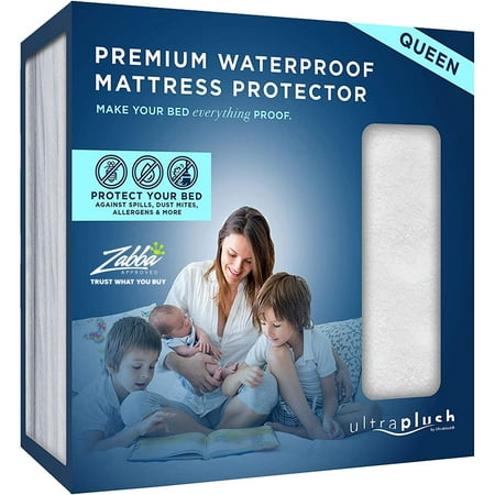UltraBlock Ultra Plush 100% Waterproof Mattress Protector - Luxuriously Soft and Comfortable (Queen)