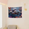 thumbnail image 3 of Hirioo Underwater Lazy Turtle Print Tapestry Lightweight Fabric for Bedroom Aesthetic Home Wall Dorm Décor Living Room Decor 29x37 Inch, 3 of 8
