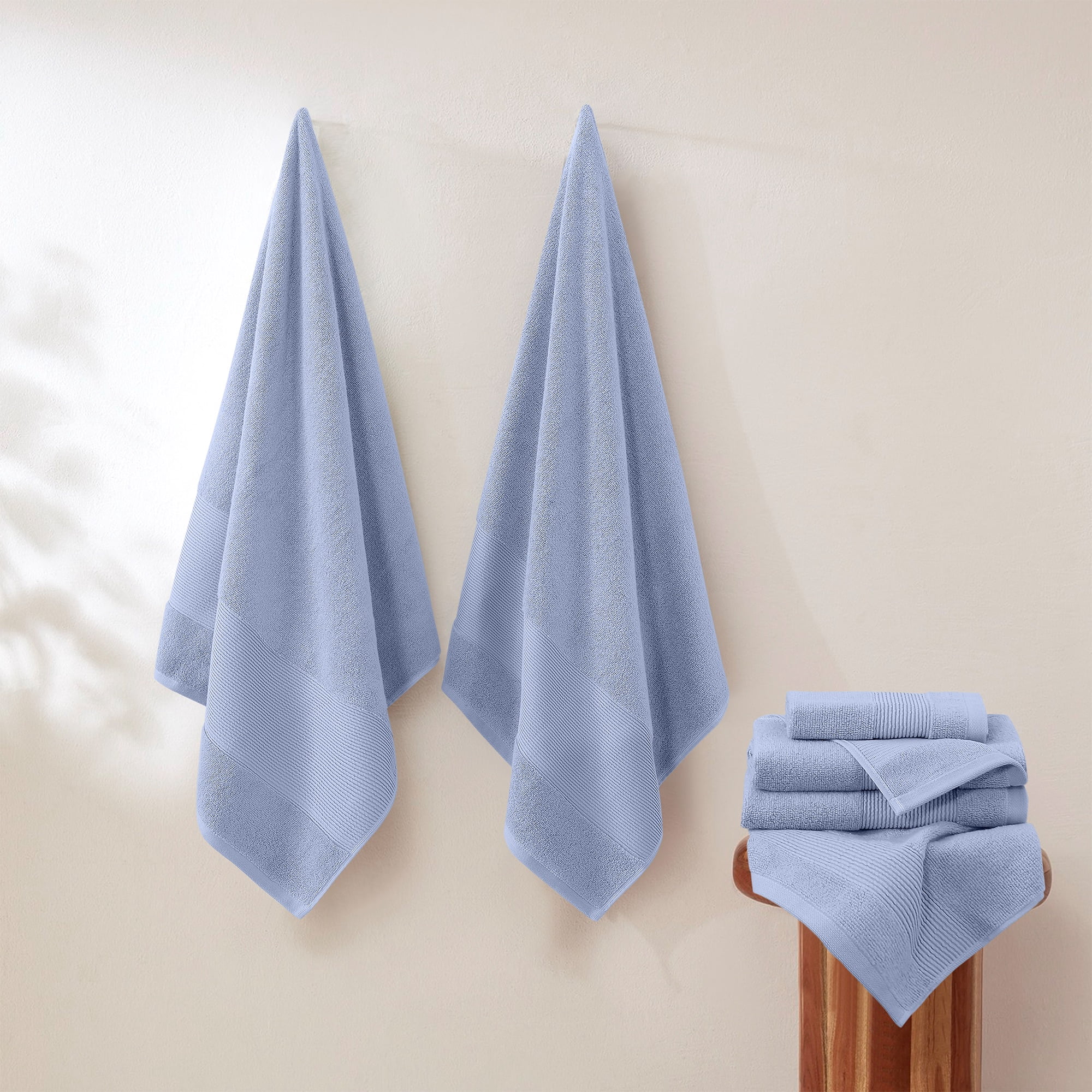 Modern Threads Aircloud 6-Piece Cotton Adult Bath Towel Set, Blue