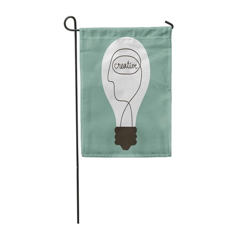 SIDONKU Colorful Brain Creative Idea Mind Smart People Lamp Abstract Light Bulb Garden Flag Decorative Flag House Banner 28x40 inch