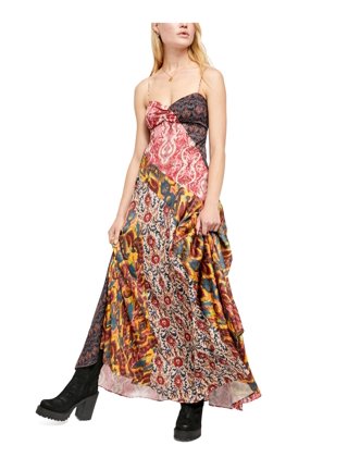 Bon Apple Tea Green & Black Flora lV-Neck Maxi Dress - Women