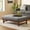 Grey, variant on Large Ottoman Coffee Table Faux Leather Square Ottoman For Living Room,Brown