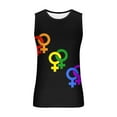 thumbnail image 3 of Penkiiy Men's Rainbow Tank Tops Summer Sleeveless Tee Top Cool Workout Gym T-Shirts Beach Athletic Undershirts L Black, 3 of 4