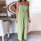 thumbnail image 1 of Mono Camisero Mujeres sueltas Casual Camis Jumpsuit Cintura alta Sin mangas Color sólido (Verde L) Cgtredaw Para estrenar, 1 of 1