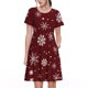 thumbnail image 1 of Disketp Romantic white snowflakes para Vestido de Manga Corta para Mujeres, Vestidos de Verano para Mujeres, Casual y Holgado para la Playa, 1 of 6