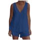 thumbnail image 1 of Mujeres Casual Verano Cuello en V Sólido Sin mangas Tops y pantalones cortos Conjunto de dos piezas Traje Wmkox8yi  bvn1145, 1 of 8
