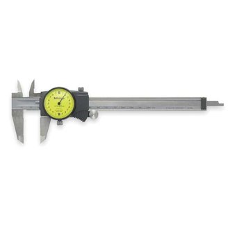 Mitutoyo 505-742-54J Caliper, Dial, 0-6, .001, .1/rev, Red Face