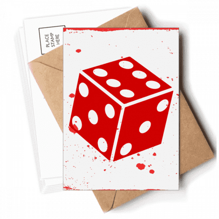 Casino Red Dice Illustration Pattern Postcards Envelopes Blank Note Cards Mailing