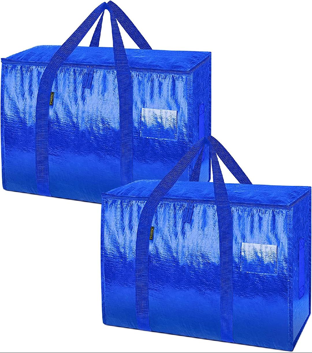 28 Gallon Moving Totes with Reinforced Handles, Heavy-Duty UnderBed Storage  Bag for Moving Boxes, Clothes, Travel, Attics (2 Pack, Blue)