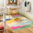 thumbnail image 2 of TOWN & COUNTRY PLAY Nara Southwest Pop Kid's Washable Area Rug, Soft & Plush, Safe Non-Slip Backing, Bedroom Rug, Dorm Decor, Playroom & Classroom Rugs, Pink/Multi, 5'2"x7’2”, 2 of 12
