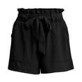 thumbnail image 4 of Hontri Women's Elastic Waist Drawstring Solid Color Casual Shorts | Women's Pants Clearance! Black M, 4 of 4