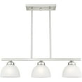 thumbnail image 4 of 6.5 inch 3 Light Brushed Nickel Island with Satin Glass Shade, 4 of 7
