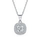 thumbnail image 1 of Colgante circular chapado en plata para mujer con piedra de cristal central, 1 of 5